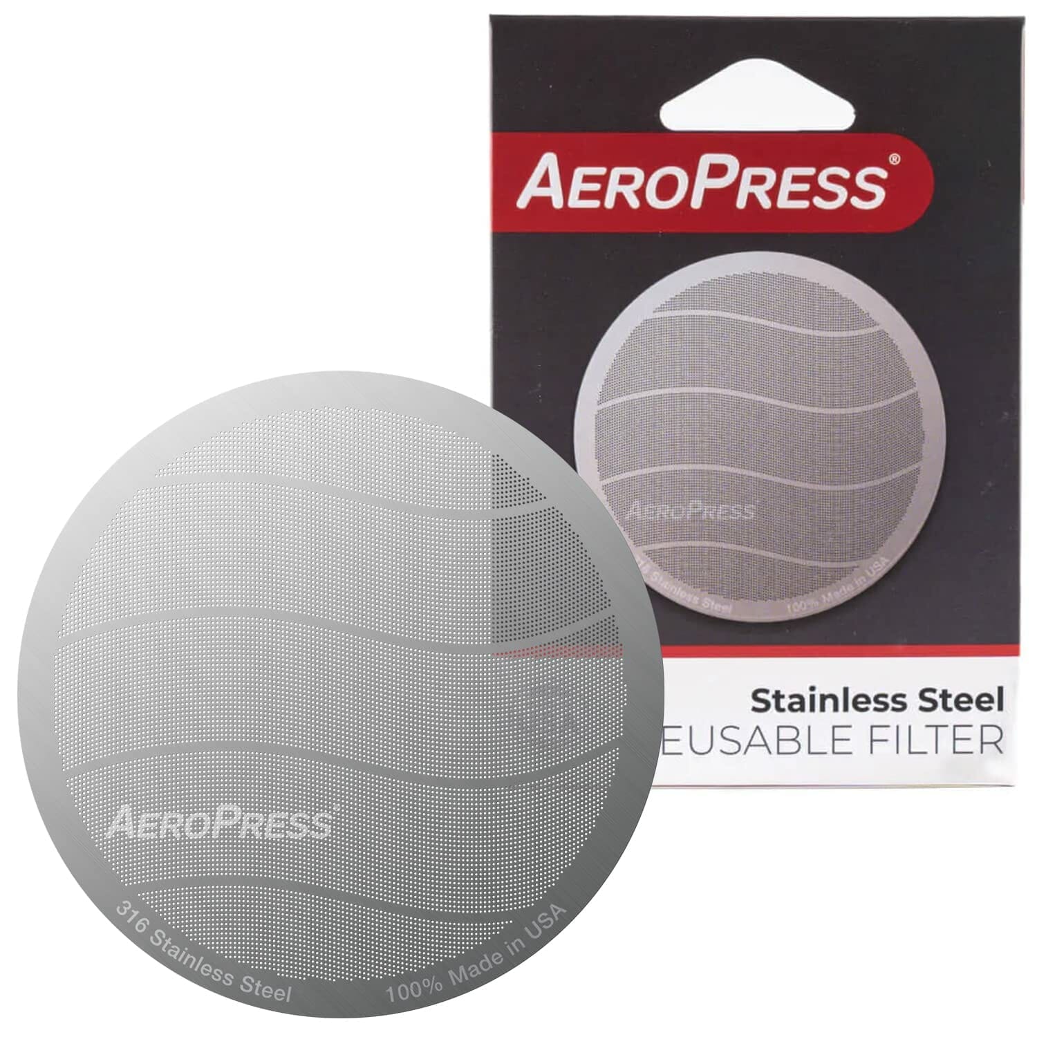 AeroPress Filtro reutilizable de acero inoxidable, filtro de café de metal  para cafeteras AeroPress Original y AeroPress Go, 1 paquete, 1 filtro, gris